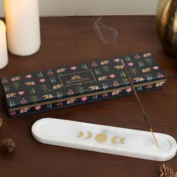 Ritualistic White Printed Incense Stick Holder image 4