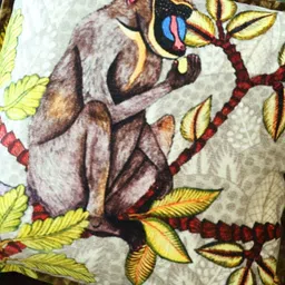 Revive Home Yellow & Brown Graphic Printed Square Cushion Cover image 2