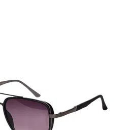 Garry Gobbs Unisex Purple Lens & Gunmetal-Toned Square Sunglasses with image 4