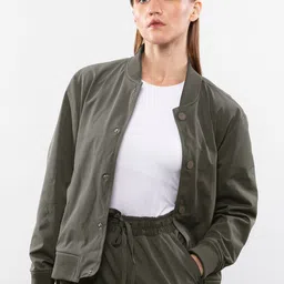 LOVE PANGOLIN Women Lightweight Bomber with Patchwork Jacket-picture-20