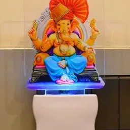 1ST TIME Red & Multicoloured Printed Acrylic Rectangle Shaped Wall Lamp-picture-54