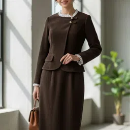 MARC LOUIS Round Neck Top With Skirt Co-Ords-picture-16