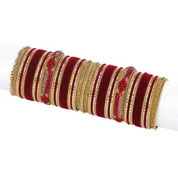 RIJOLI Set Of 64 Gold-Plated Stone-Studded & Beaded Bangles-picture-25