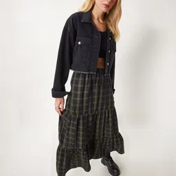 Happiness istanbul Pure Cotton Crop Denim Jacket image 2