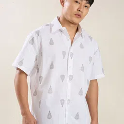 MARK & ALBERT Relaxed Floral Printed Pure Cotton Casual Shirt image 4