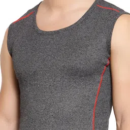 Sporto by Macho Pack Of 4 Combed Cotton Gym Vests Sprto_1062-BMel1-CH1-Grpht1-PkdBL1-XS image 4