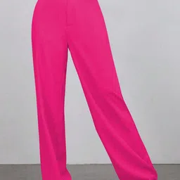 KERI PERRY Women Relaxed Straight Leg Straight Fit High-Rise Trousers-image-21