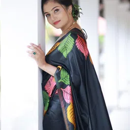 PHEASANT Floral Printed Art Silk Saree image 5