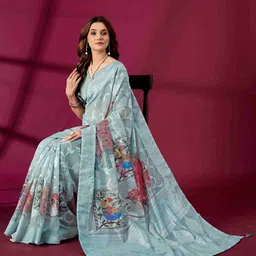 JIVORA Woven Design Beads and Stones Saree image 3