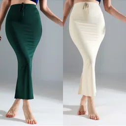 IndianRang Pack Of 2 Stretchable High-Rise 4-Way Stretchable Mermaid Fit Saree Shapewear-picture-17