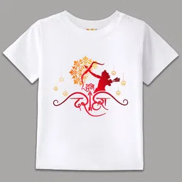 BLUSHES Kids Dusshera Printed Short Sleeves Pure Cotton T-shirt-picture-10