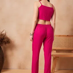InWeave Shoulder Strap Neck Crop Top & Shrug With Trousers Co-Ords image 4