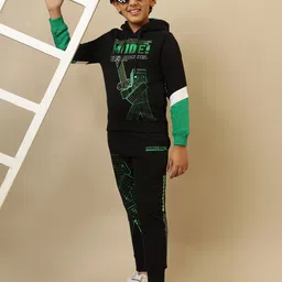 Kids Ville Boys Minecraft Printed Hooded Sweatshirt & Jogger-picture-29