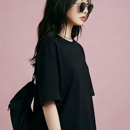 SMAN Round Neck Drop-Shoulder Sleeves Oversized T-shirt image 4