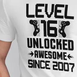 Seekbuylove Men Bio Finish Level 16 Unlocked Round Neck Pure Cotton T-shirt image 2