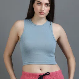 HRX by Hrithik Roshan Ribbed Tank Crop Top-image-46