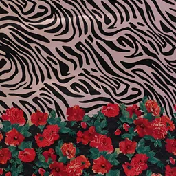 Garden Vareli Floral Printed Satin Saree With Unstitched Blouse Piece image 5