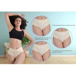 ORLIZEA Pack of 3 Women High-Rise Cotton Blend Hipster Briefs image 5