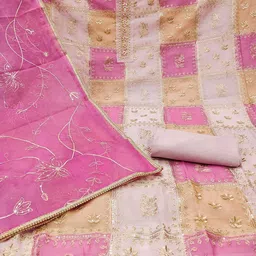 Peachmode Embroidered Unstitched Dress Material image 4