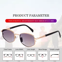 LIZA ANGEL Unisex Rectangle Sunglasses with UV Protected Lens CRM272_Gold_Purple-Graident image 2