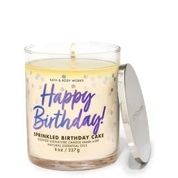 Bath & Body Works Sprinkled Birthday Cake Signature Single Wick Candle - 227g-picture-14