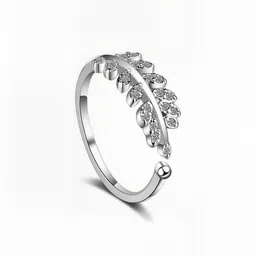 Teeragaj Unisex Stainless Steel Artificial Stones Studded Finger Ring-image-92
