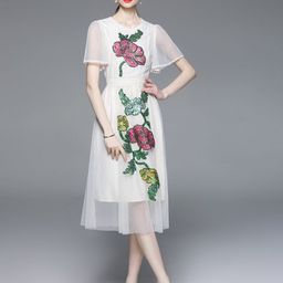 JC Collection Women's Floral Print Fit & Flare Midi Dress-picture-4