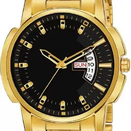 SZN Men Patterned Dial & Stainless Steel Straps Analogue Watch DD Gold BlackSZN image 2