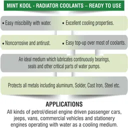pl super palco MINT KOOL Radiator Coolant 3 Litre Ethylene Glycol Based Coolant for Diesel Petrol Engine Cars Excellent Cooling Properties Non Corrosive Low Freezing Point Coolant image 5