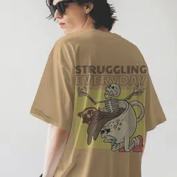 SENO TEX Men Graphic Printed Round Neck Cotton Oversized T-shirt image 3