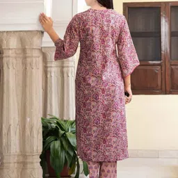 Vetrokart Girls Floral Printed Regular Kurta with Trousers & With Dupatta image 4