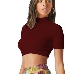 Dream Beauty Fashion Women High Neck Fitted Crop Top-picture-0