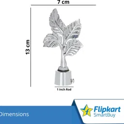 flipkart smartbuy Silver Curtain Knobs, Rod Rail Bracket Metal image 3