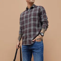 Fame Forever by Lifestyle Men Slim Fit Tartan Checks Checked Casual Shirt-picture-43