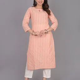 The Hope Striped Round Neck Straight Kurta-picture-31
