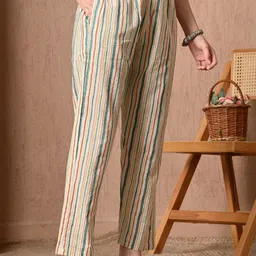 Anouk Mirage Women Ethnic Motifs Printed Regular Pure Cotton Kurta with Trousers & With Dupatta image 3