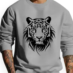 AUSK Men Grey Full Sleeve Round Neck Printed Regular Pullover Sweatshirt-image-63