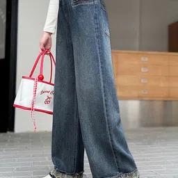 LULU & SKY Girls Wide Leg High-Rise Light Fade Jeans-picture-30