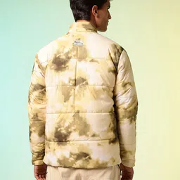 HRX by Hrithik Roshan Tie and Dye Printed Mock Collar Padded Jacket image 5