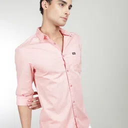 the indian garage co. Men Slim Fit Solid Spread Collar Casual Shirt image 3