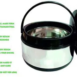 kaiox Steel Thermoware Casserole for Roti/Chapati DoubleWall Insulated hot Meal 3500ML Cook and Serve Casserole image 2