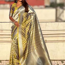 ELITE WEAVES Woven Design Zari Banarasi Saree image 4