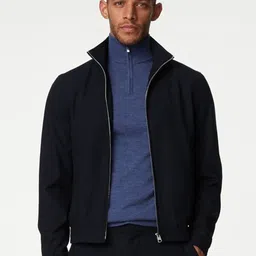 Marks & Spencer Men Geometric Colourblocked Lightweight Sporty Jacket with Embroidered-picture-26