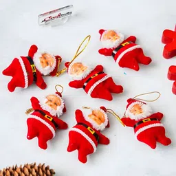 eCraftIndia Red & White 6 Pieces Small Santa Claus-image-52
