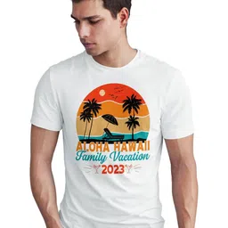 Seekbuylove Typography Printed Round Neck Short Sleeves Bio Finish Pure Cotton T-shirt-image-46