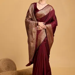 Anouk Rustic Art Silk Zari Kanjivaram Saree With Unstitched Blouse Piece-picture-10