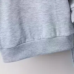 Knit Vey Graphic Printed Solid Hooded Pullover Sweatshirt image 5