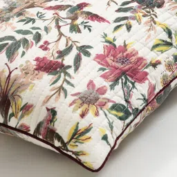 Urban Jaipur Maroon & Cream-Coloured Set of 2 Floral Square Cushion Covers image 3