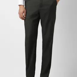 Van Heusen Men Self Design Mid-Rise Regular Fit Trousers-picture-40