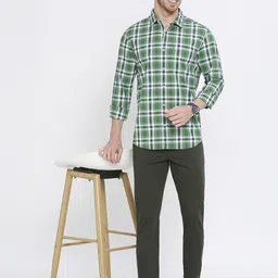 Basics Men Slim Fit Shepherd Checks Opaque Checked Casual Shirt image 3